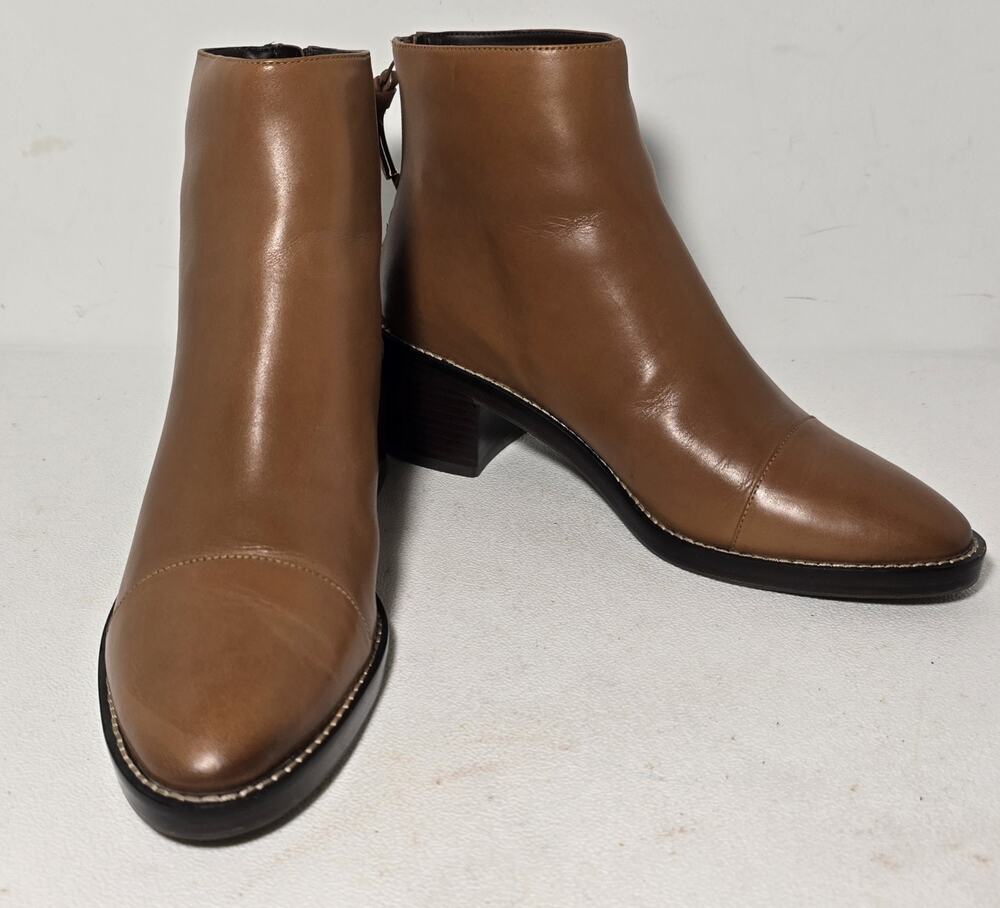 Cole Haan Winnie Grand Waterproof Booties Ankle Boots SZ 7.5 Tan Leather